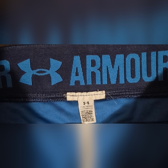 Under Armour Blue Athletic Leggings Cropped Stretch - Picture 4 of 4